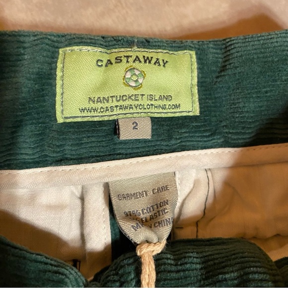 NWT Castaway Santa Stuck Chimney Embroidered Corduroy Green Hunter Christmas New - Picture 7 of 10